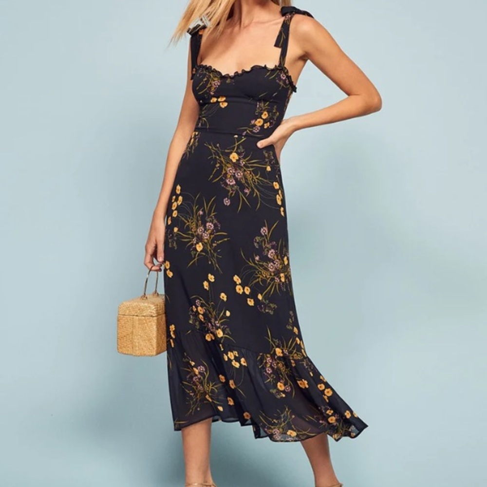 Navy floral dress